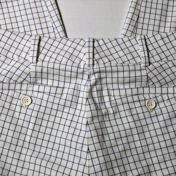 CLUB MONACO Women's Ankle Cropped Pants  Size 0  White Navy Check  NWOT - Picture 2 of 6